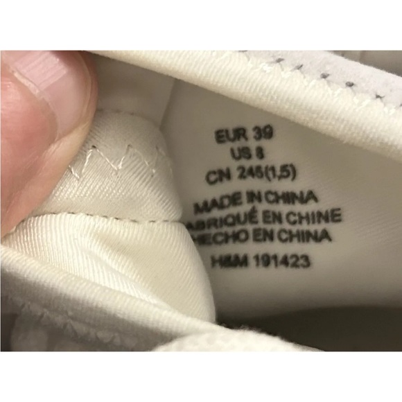 H&M Woman’s White High Top Sneakers Size 8 - Picture 8 of 8